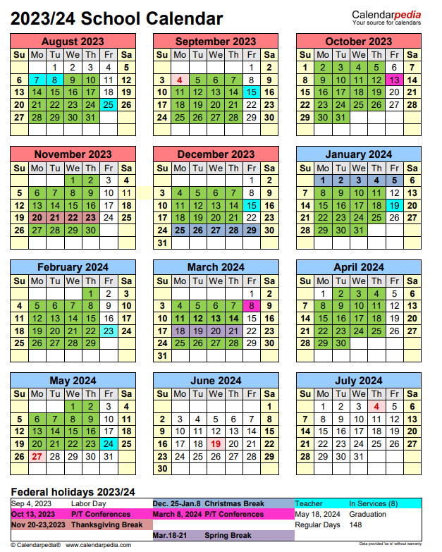 School Calendar:  Final 2023.2024